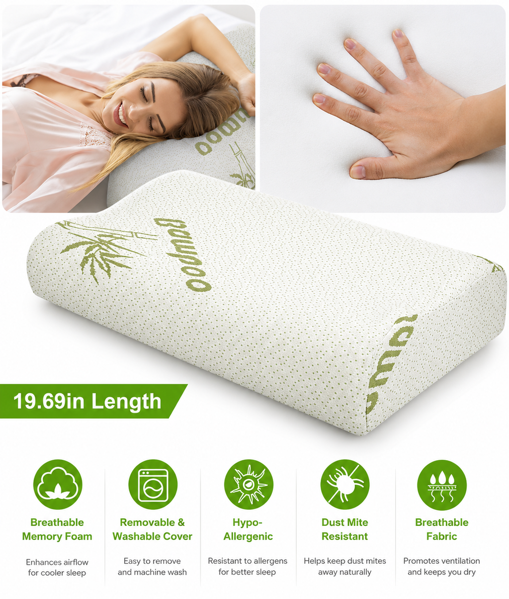 Almohada Cervical Elevora Bamboo — Ergonómica y Transpirable